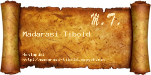 Madarasi Tibold névjegykártya